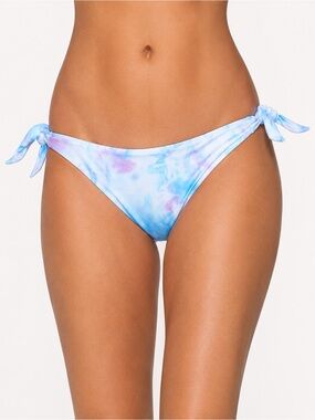 NWT PHAX Blue Purple Tie Dye Side Tie Bikini Bottoms Brazilian Size Small $78